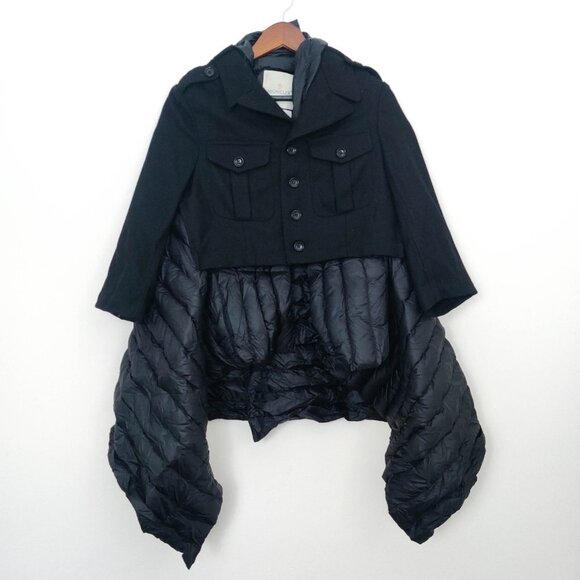 Comme Des Garcons Moncler Wool Puffer Cape Coat 1 Small